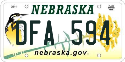 NE license plate DFA594