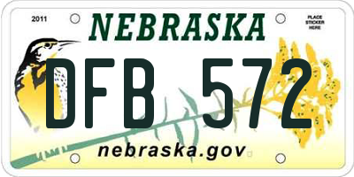 NE license plate DFB572