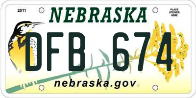 NE license plate DFB674