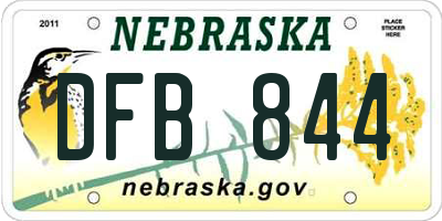 NE license plate DFB844