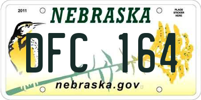 NE license plate DFC164