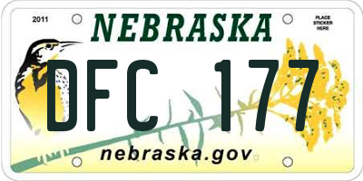 NE license plate DFC177