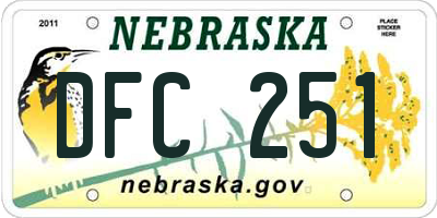 NE license plate DFC251