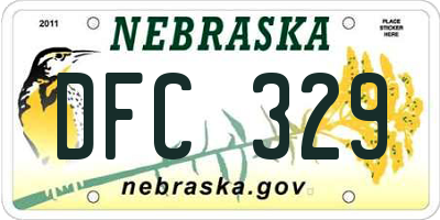 NE license plate DFC329