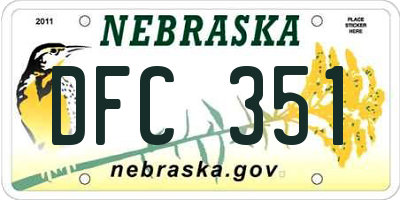 NE license plate DFC351