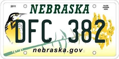 NE license plate DFC382
