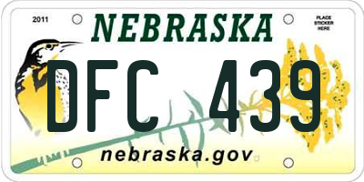 NE license plate DFC439