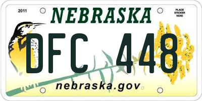 NE license plate DFC448