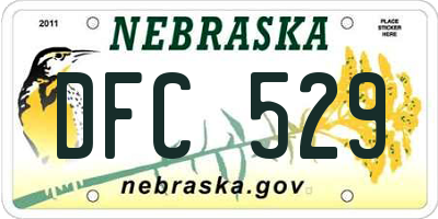 NE license plate DFC529