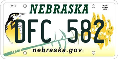 NE license plate DFC582