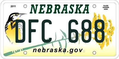 NE license plate DFC688