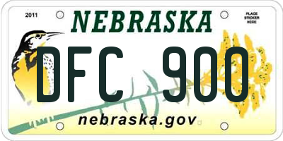 NE license plate DFC900