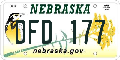 NE license plate DFD177