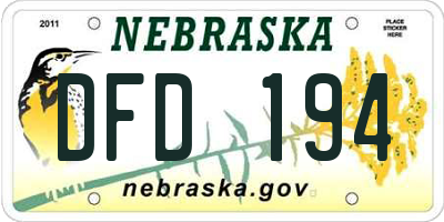 NE license plate DFD194