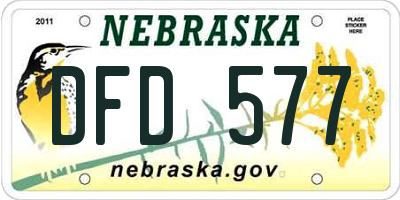 NE license plate DFD577