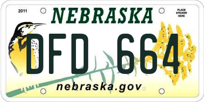 NE license plate DFD664