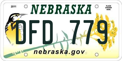 NE license plate DFD779