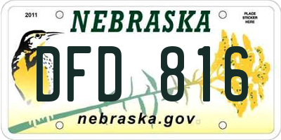 NE license plate DFD816