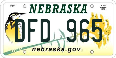 NE license plate DFD965