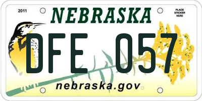 NE license plate DFE057