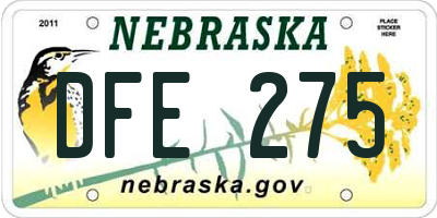 NE license plate DFE275