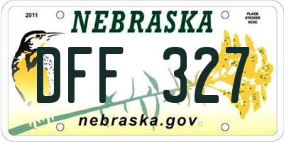 NE license plate DFF327