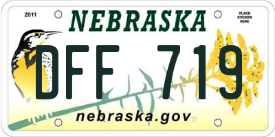 NE license plate DFF719