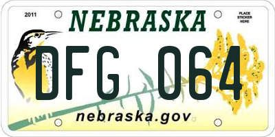 NE license plate DFG064