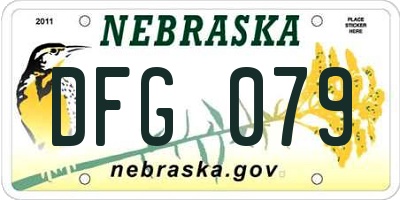 NE license plate DFG079