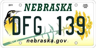 NE license plate DFG139