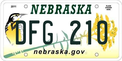 NE license plate DFG210