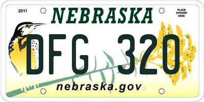 NE license plate DFG320