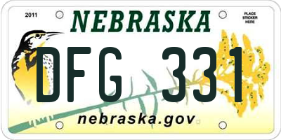 NE license plate DFG331