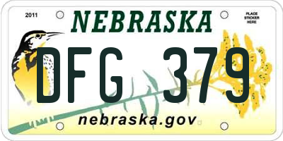 NE license plate DFG379