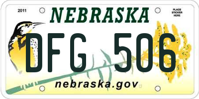 NE license plate DFG506