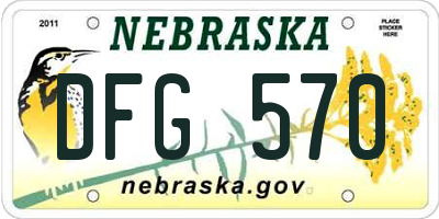 NE license plate DFG570