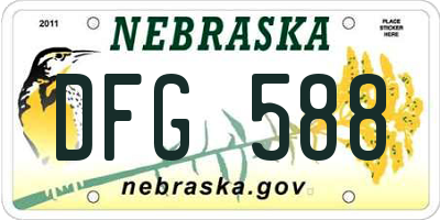 NE license plate DFG588