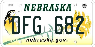 NE license plate DFG682