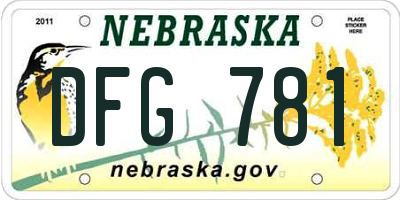 NE license plate DFG781