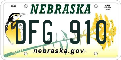 NE license plate DFG910
