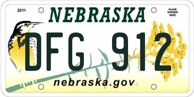 NE license plate DFG912