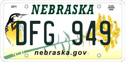 NE license plate DFG949