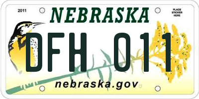 NE license plate DFH011