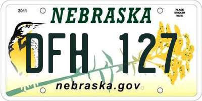NE license plate DFH127