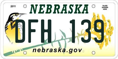 NE license plate DFH139
