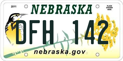 NE license plate DFH142