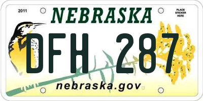 NE license plate DFH287