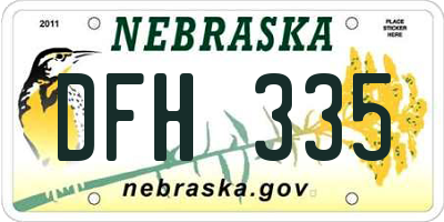 NE license plate DFH335