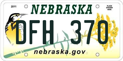NE license plate DFH370