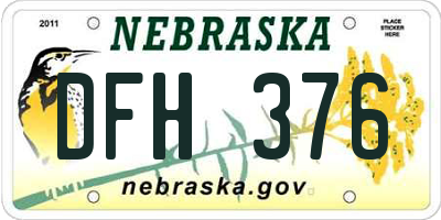NE license plate DFH376